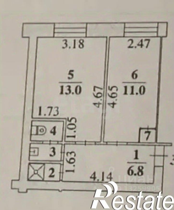 2-комн квартира Краснознамённая улица, 2Б,  д. 2Б