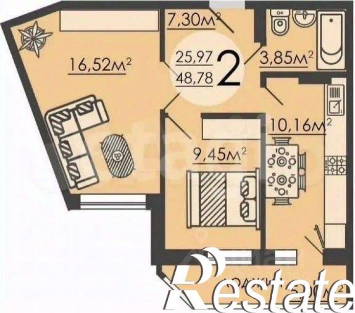 2-комн квартира улица Свиридова, 24 к2,  д. 24 к2
