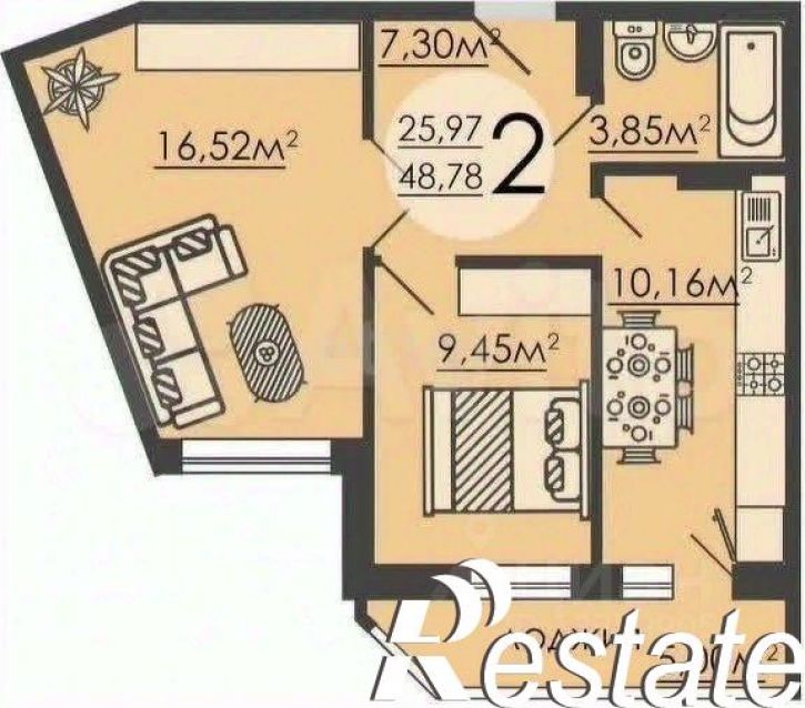 2-комн квартира улица Свиридова, 24 к2,  д. 24 к2