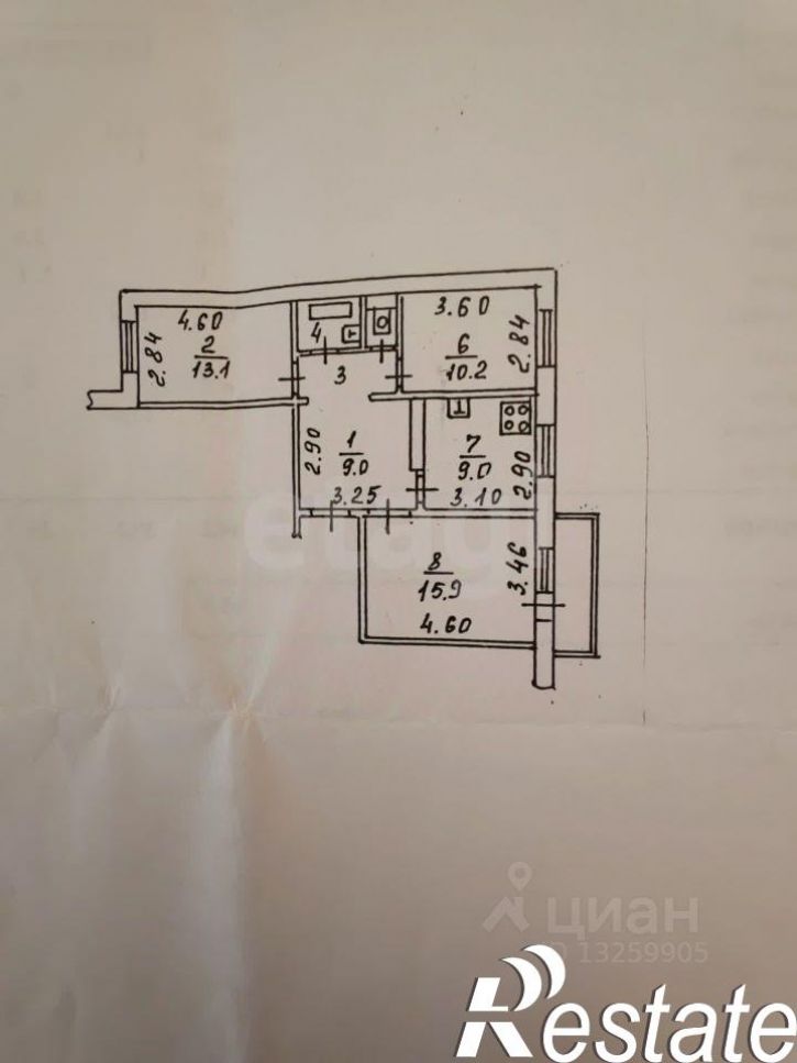 3-комн квартира улица А. Г. Стаханова, 8,  д. 8