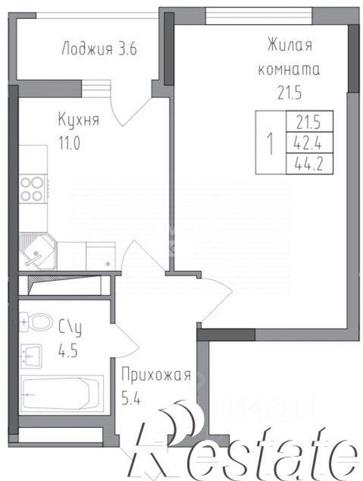 1-комн квартира в новом доме улица Тельмана, 120,  д. 120