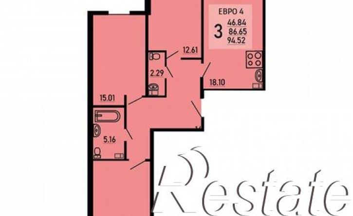 3-комн квартира Студёновская улица, 23Б,  д. 23Б